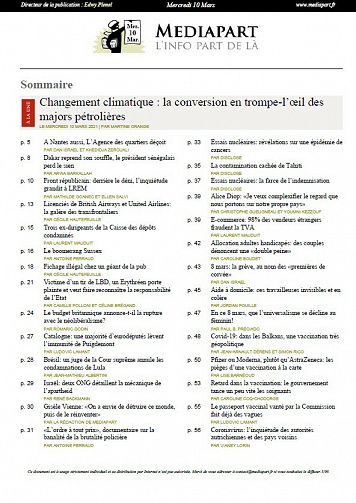 Mediapart - Mercredi 10 Mars 2021