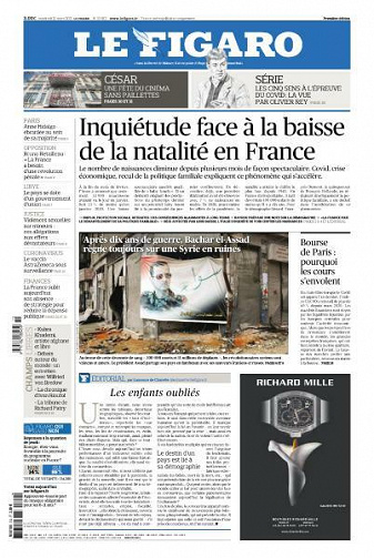 Le Figaro du Vendredi 12 Mars 2021