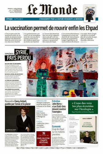Le Monde du Dimanche 14 et Lundi 15 Mars 2021
