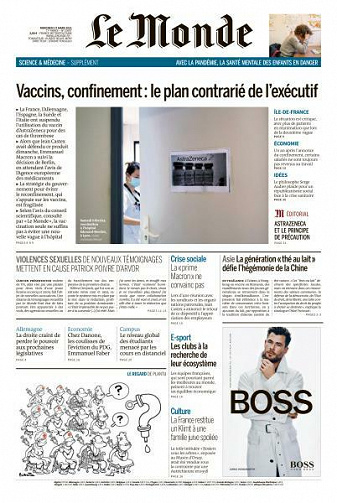 Le Monde du Mercredi 17 Mars 2021