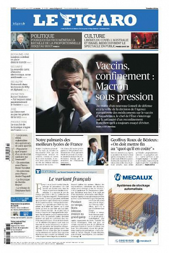 Le Figaro du Mercredi 17 Mars 2021