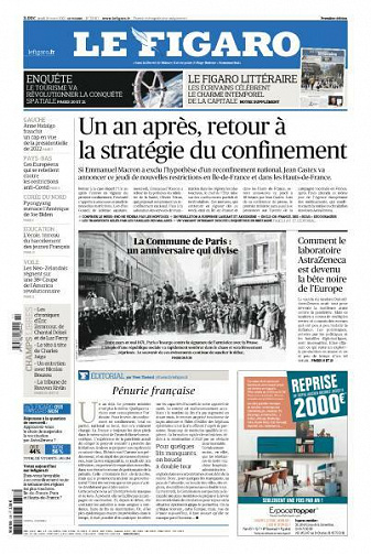 Le Figaro du Jeudi 18 Mars 2021