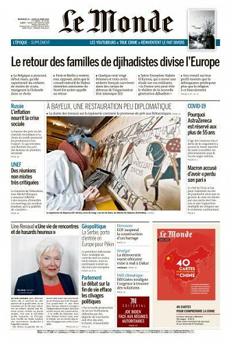 Le Monde du Dimanche 21 et Lundi 22 Mars 2021