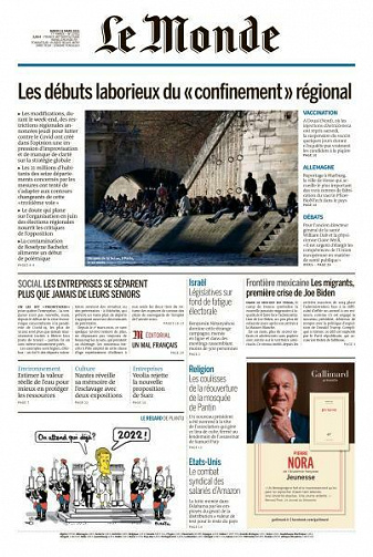 Le Monde du Mardi 23 Mars 2021