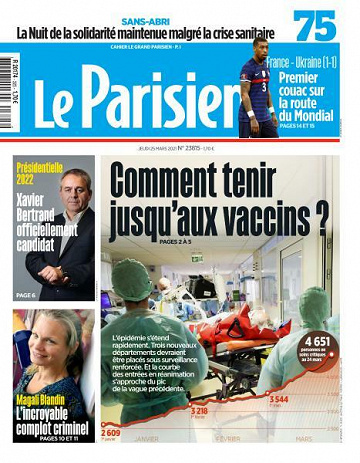 Le Parisien du Jeudi 25 Mars 2021