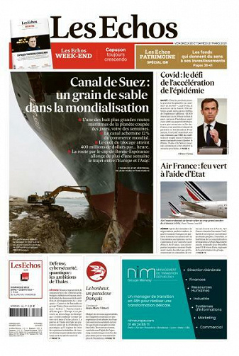 Les Echos du Vendredi 26 et Samedi 27 Mars 2021