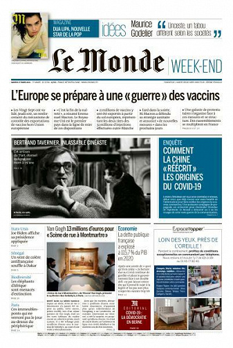 Le Monde du Samedi 27 Mars 2021