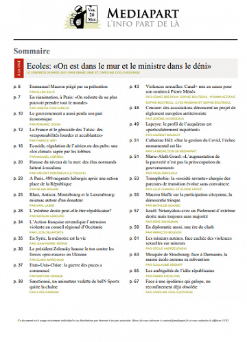 Mediapart Du Vendredi 26 Mars 2021 (Edition du soir)