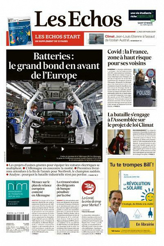 Les Echos du Lundi 29 Mars 2021
