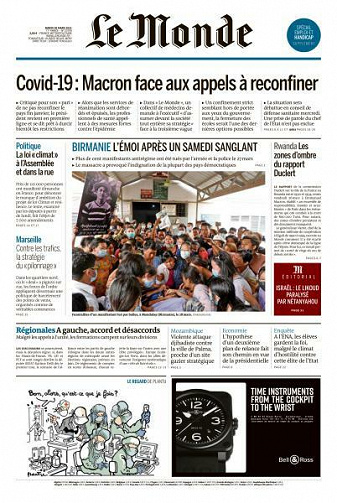 Le Monde du Mardi 30 Mars 2021
