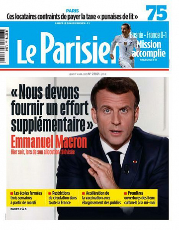 Le Parisien du Jeudi 1er Avril 2021