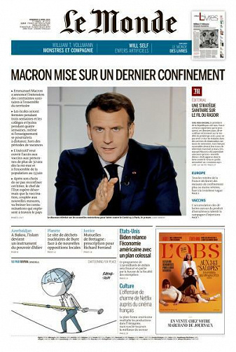 Le Monde du Vendredi 2 Avril 2021