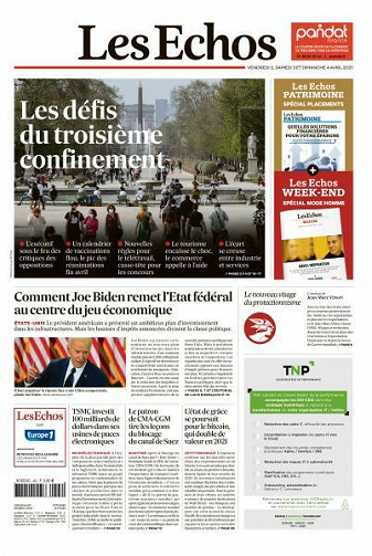 Les Echos du Vendredi 2 et Dimanche 4 Avril 2021
