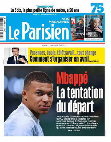 Le Parisien du Vendredi 2 Avril 2021