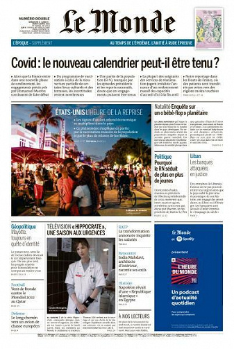 Le Monde du Dimanche 4 et Mardi 6 Mars 2021