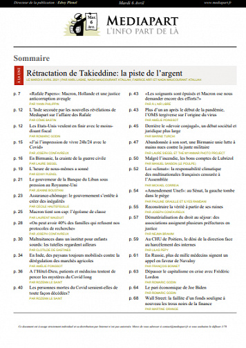 Mediapart Du Mardi 6 Avril 2021 (Edition le soir)