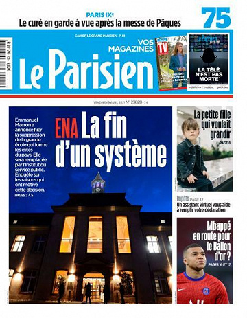 Le Parisien du Vendredi 9 Avril 2021