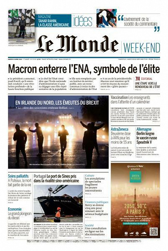 Le Monde du Samedi 10 Avril 2021