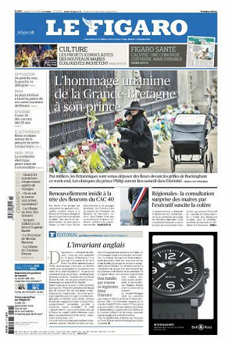 Le Figaro du Lundi 12 Avril 2021