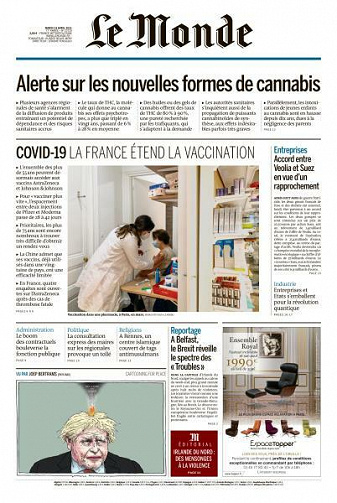 Le Monde du Mardi 13 Avril 2021
