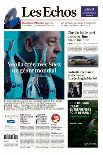 Les Echos du Mardi 13 Avril 2021