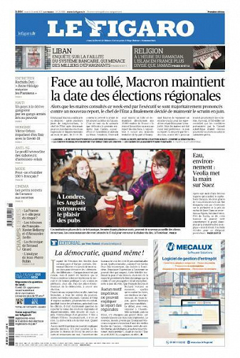 Le Figaro du Mardi 13 Avril 2021