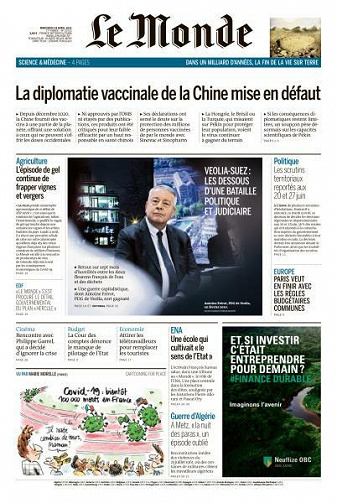 Le Monde du Mercredi 14 Avril 2021