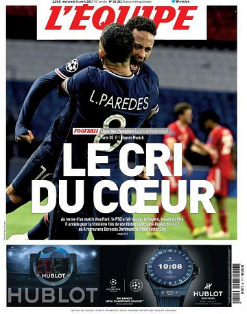L’equipe du Mercredi 14 Avril 2021