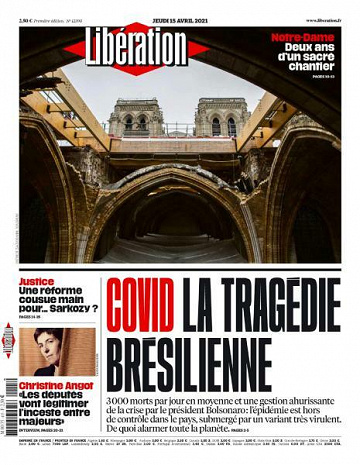 Libération du Jeudi 15 Avril 2021