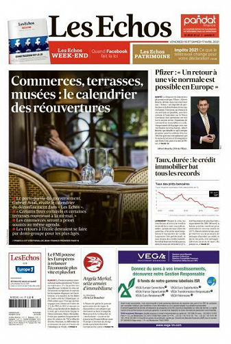 Les Echos du Vendredi 16 Avril 2021