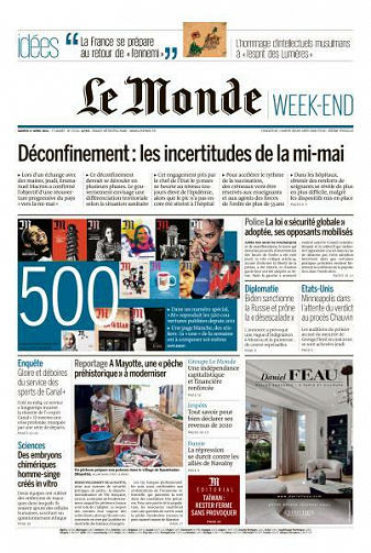 Le Monde du Samedi 17 Avril 2021