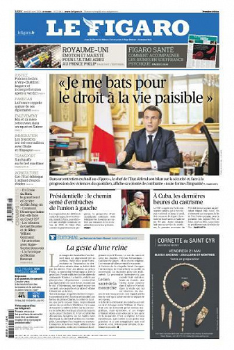 Le Figaro du Lundi 19 Avril 2021