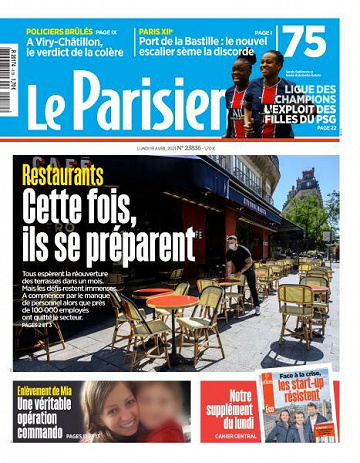 Le Parisien du Lundi 19 Avril 2021