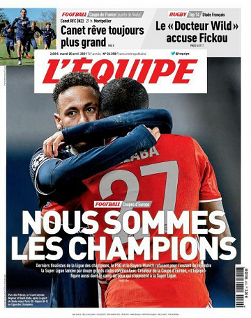 L’equipe du Mardi 20 Avril 2021
