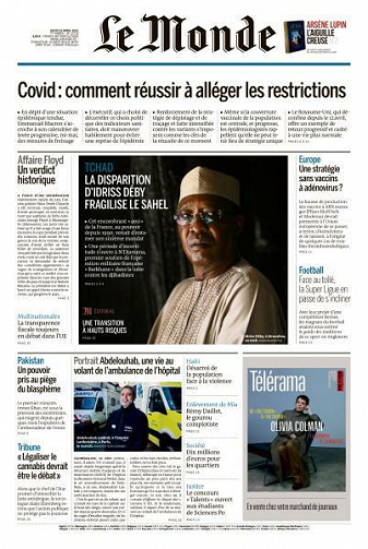 Le Monde du Jeudi 22 Avril 2021