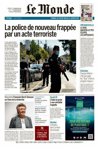 Le Monde du Dimanche 25 et Lundi 26 Avril 2021