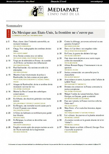 Mediapart - 25 Avril 2021