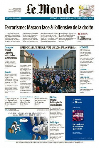 Le Monde du Mardi 27 Avril 2021