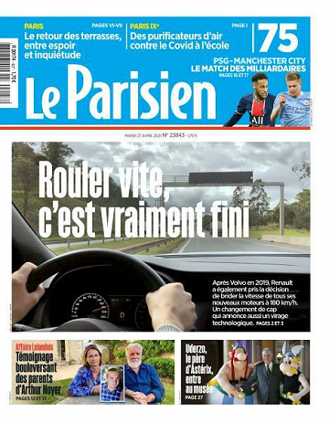Le Parisien du Mardi 27 Avril 2021