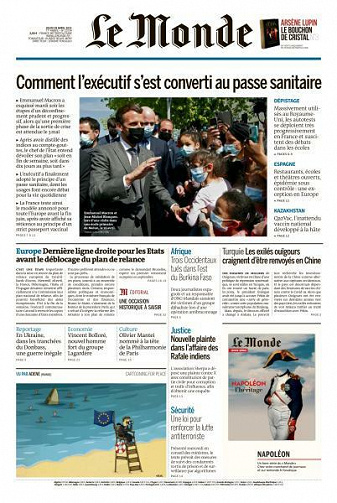 Le Monde du Jeudi 29 Avril 2021