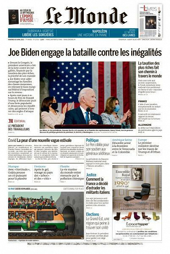 Le Monde du Vendredi 30 Avril 2021