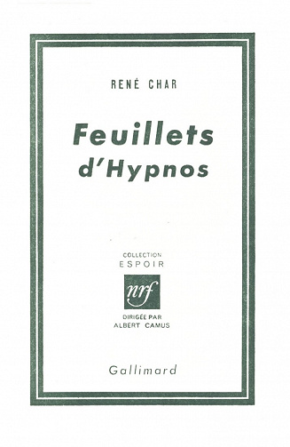 René Char - Feuillets d'Hypnos