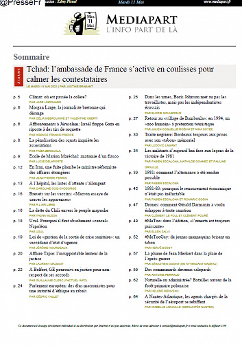 Mediapart du Mardi 11 Mai 2021