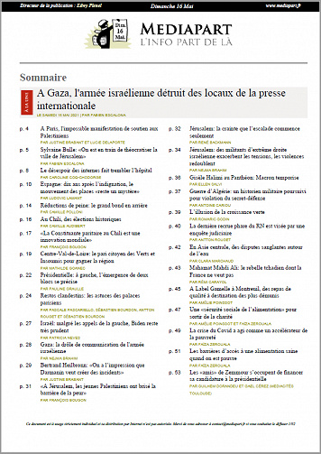 Mediapart du Dimanche 16 Mai 2021