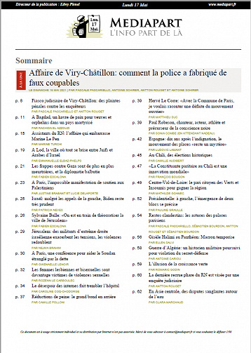 Mediapart du Lundi 17 Mai 2021