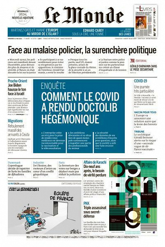 Le Monde du Vendredi 21 Mai 2021