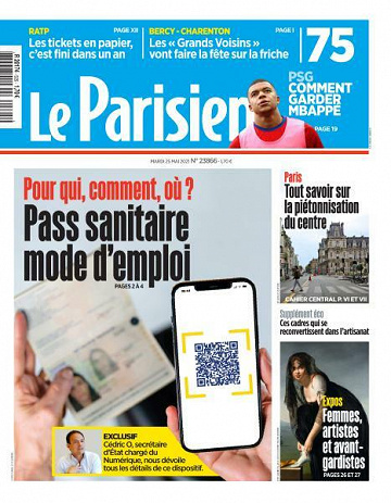 Le Parisien du Mardi 25 Mai 2021