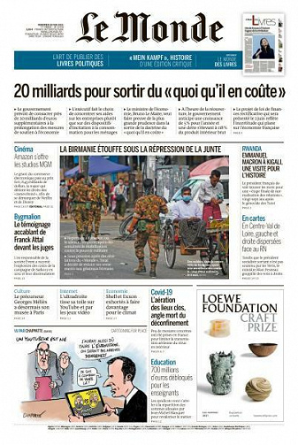 Le Monde du Vendredi 28 Mai 2021