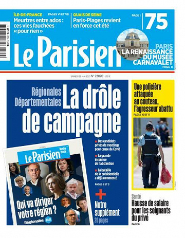 Le Parisien du Samedi 29 Mai 2021