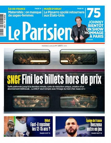 Le Parisien du Mercredi 2 Juin 2021